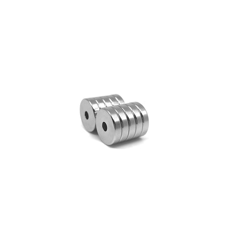 Countersunk magnets 18x4 mm. (N + S), 10-pack