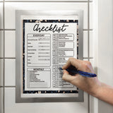 Magnetic pocket A4, Silver w/writing field