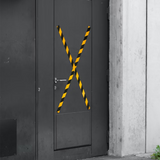 Magnetic foil "caution", Yellow/Black 50 mm. x 5 m.