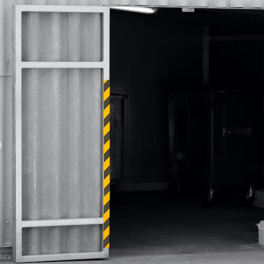 Magnetic foil "caution", Yellow/Black 50 mm. x 5 m.