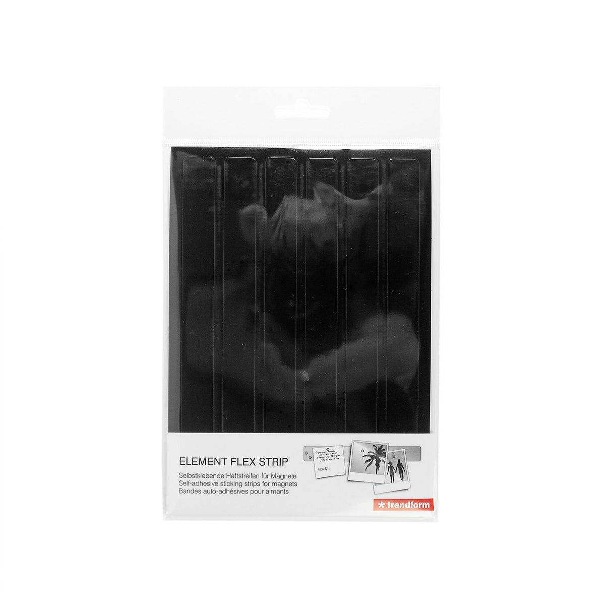 Oblong metal boards "FLEX STRIP" 19 cm., Black (6-pack)