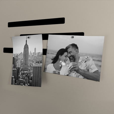 Oblong metal boards "FLEX STRIP" 19 cm., Black (6-pack)