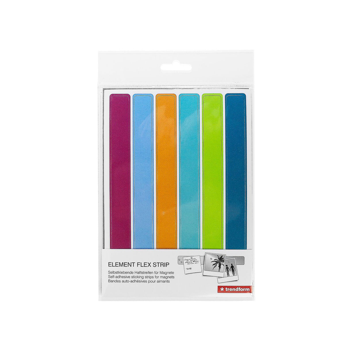Oblong metal boards "FLEX STRIP" 19 cm., Mix (6-pack)