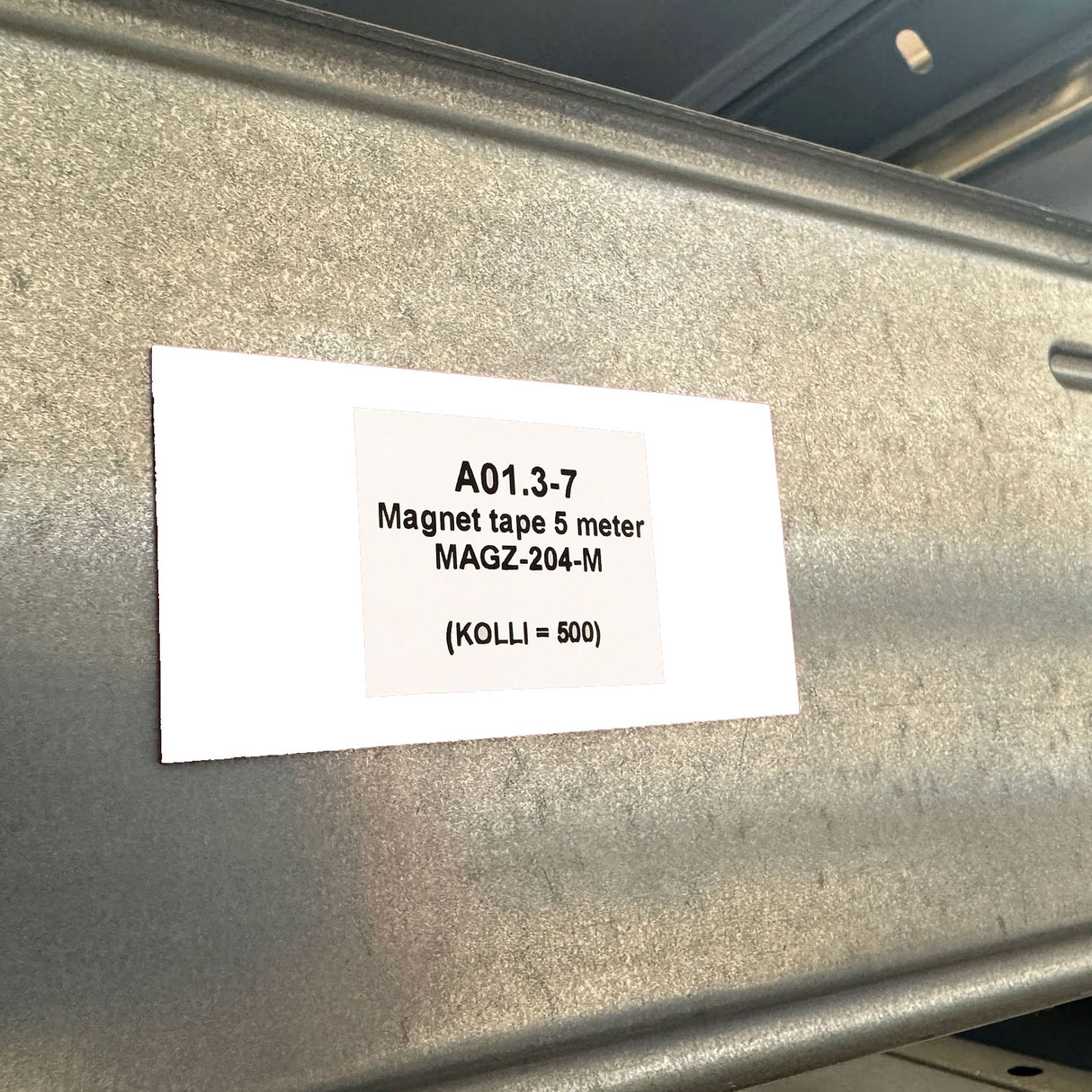 Shelf front magnet, White - 8x4 cm.