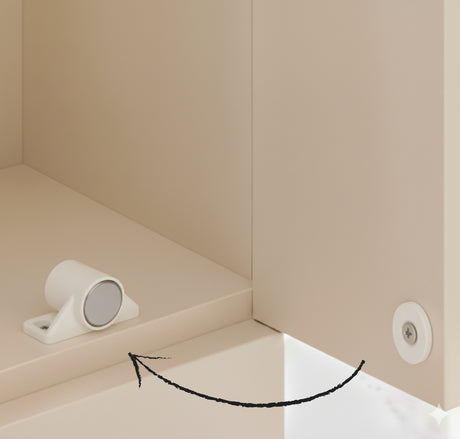 Magnetic lock for cupboards & drawers, white Ø18 mm.