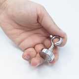 Pot magnet with closed hook, Ø25 mm.