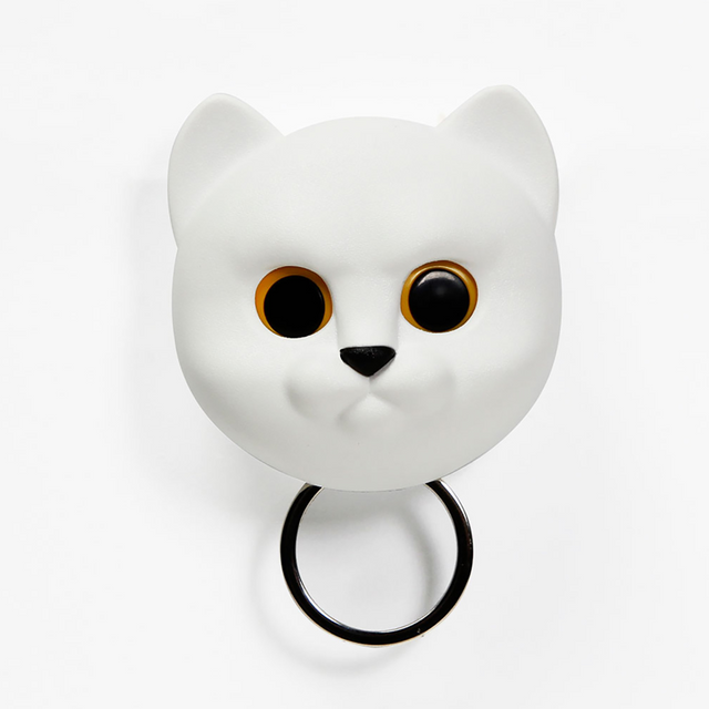 White Cat Key Holder Magnetic