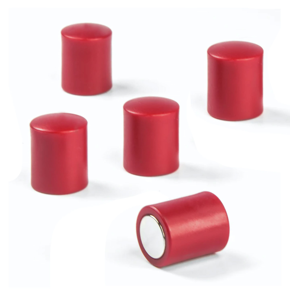 Red magnets for glass boards & office boards, 5-pack
