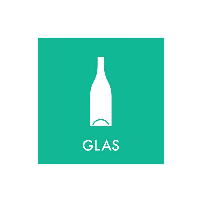 Glass sorting sign | Magnetic signs for recycling