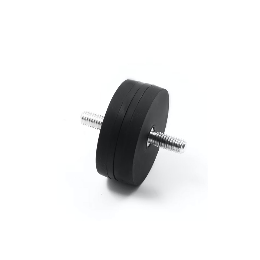 Rubber magnet w. threaded stud, Ø66 mm.