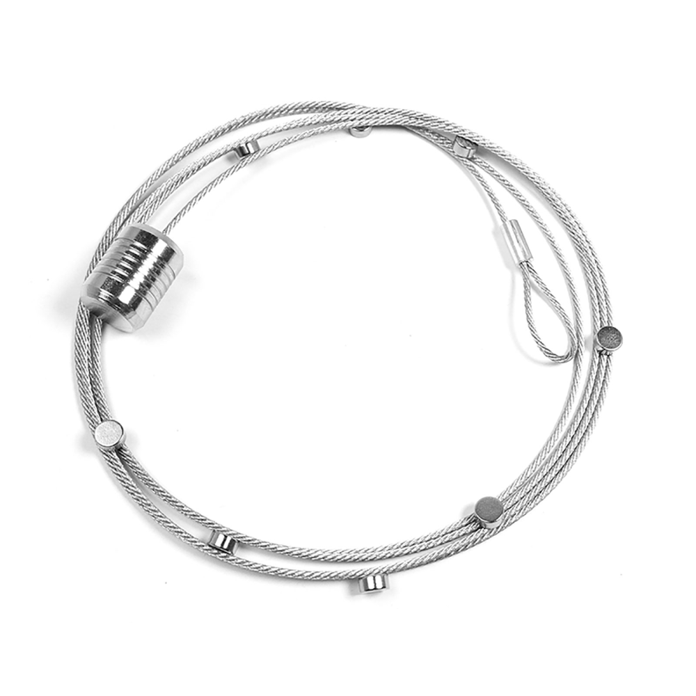 Steel cord with 8 magnets 6x3 mm. & metal plumb