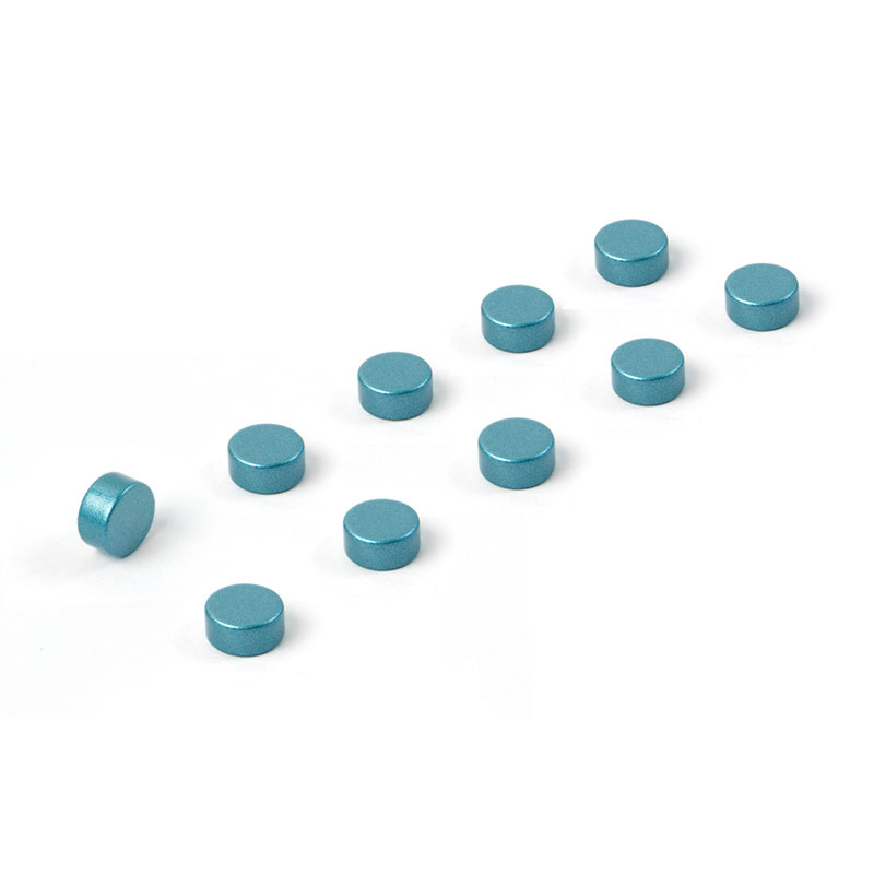 Colored power magnets 6x3 mm, 10 pack, sky blue