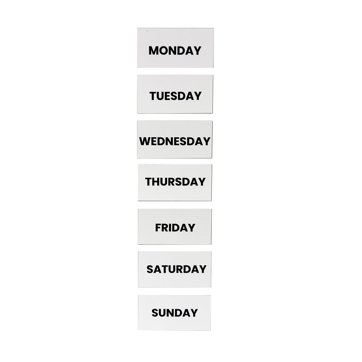 Magnetic WEEKDAYS in English - Magnetic foil with print
